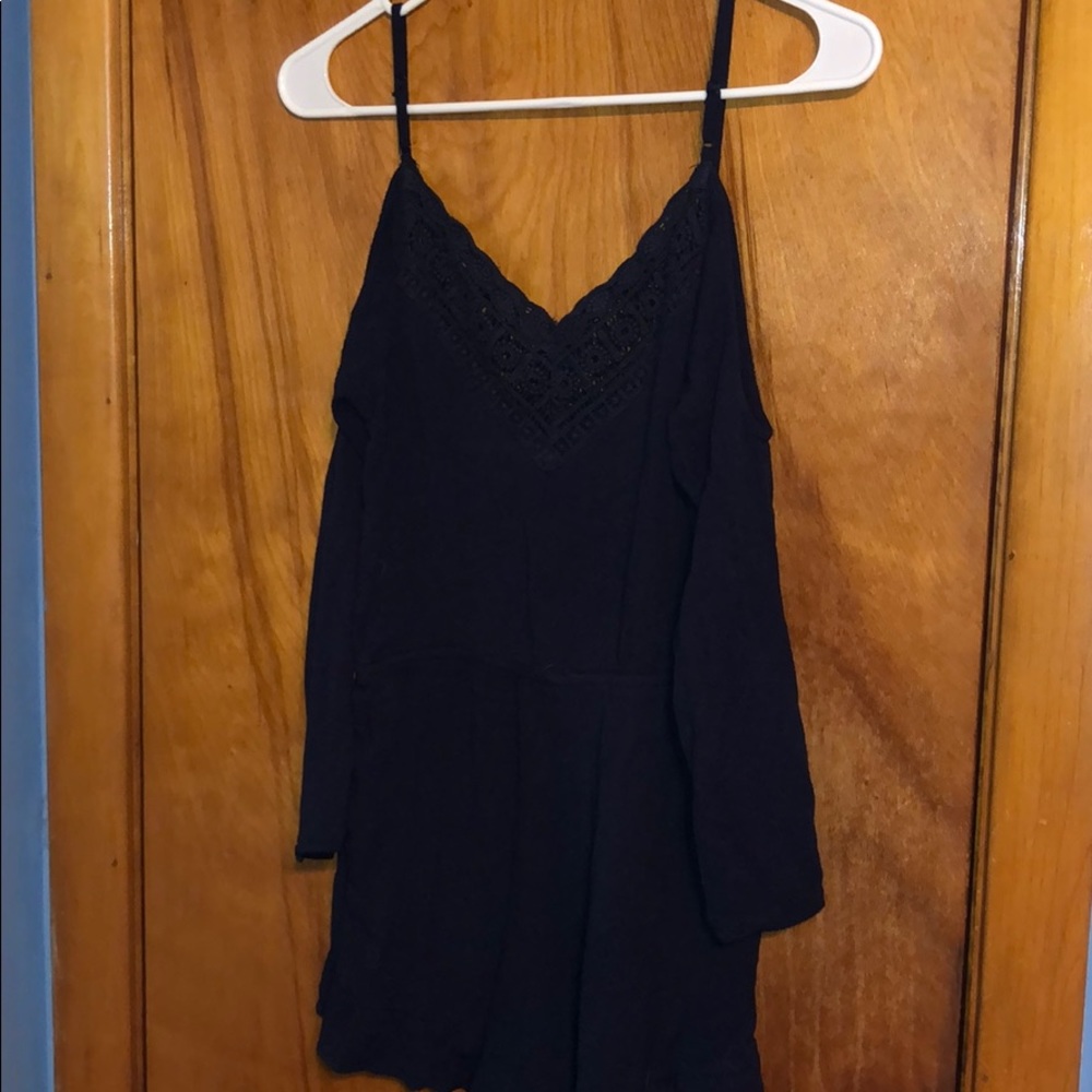 Navy blue off the shoulder romper